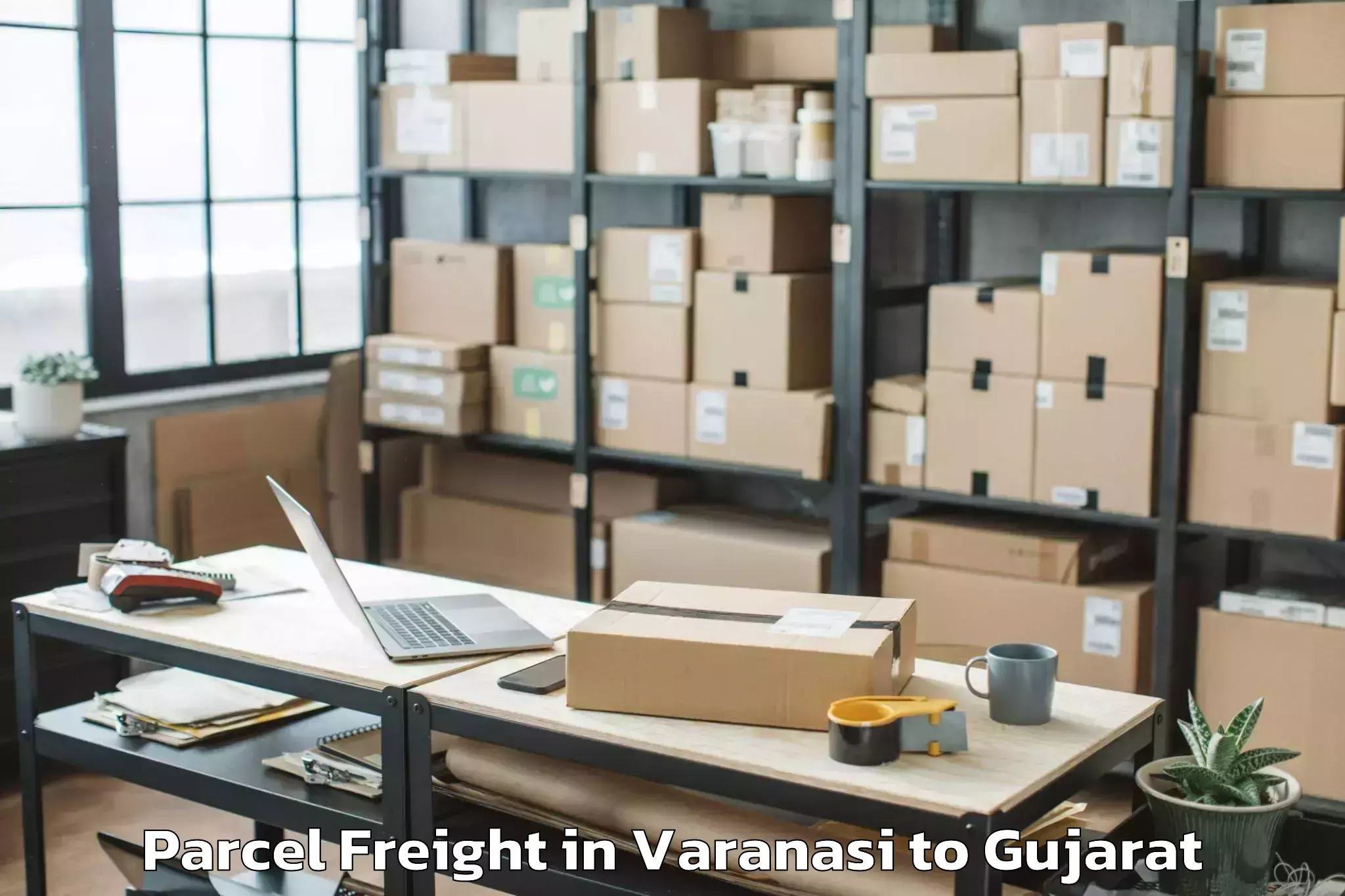 Book Varanasi to Jafrabad Parcel Freight Online